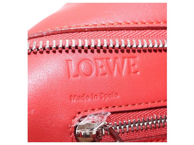LOEWE Tote Bag Leather Red Silver - vista 20
