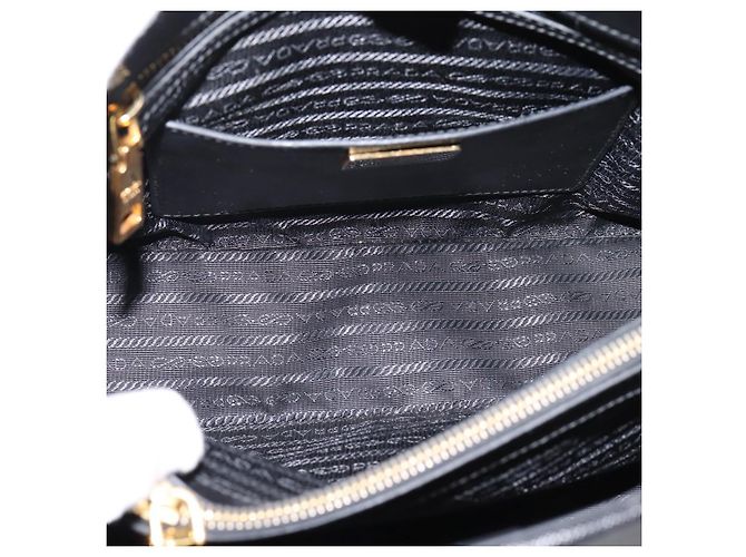 PRADA Hand Bag Safiano Leather 2way Black Gold - vista 10