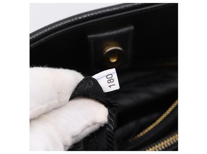 PRADA Hand Bag Safiano Leather 2way Black Gold - vista 11