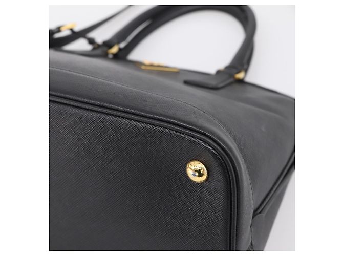 PRADA Hand Bag Safiano Leather 2way Black Gold - vista 16