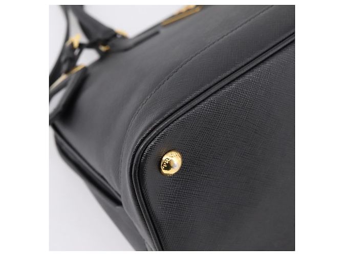 PRADA Hand Bag Safiano Leather 2way Black Gold - vista 17