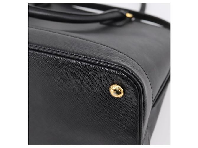 PRADA Hand Bag Safiano Leather 2way Black Gold - vista 18