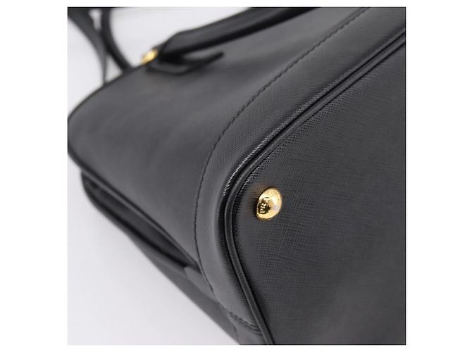 PRADA Hand Bag Safiano Leather 2way Black Gold - vista 19