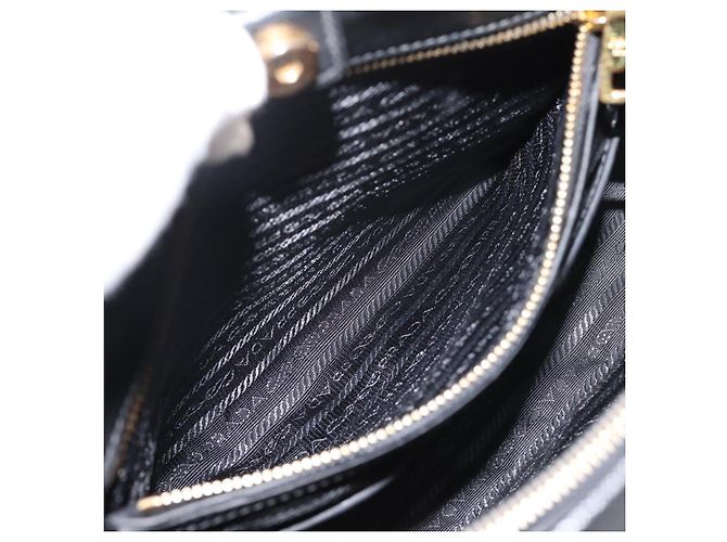 PRADA Hand Bag Safiano Leather 2way Black Gold - vista 26
