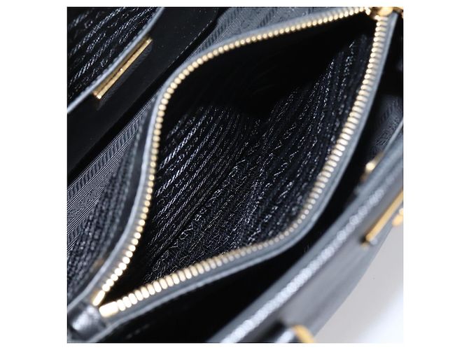 PRADA Hand Bag Safiano Leather 2way Black Gold - vista 28