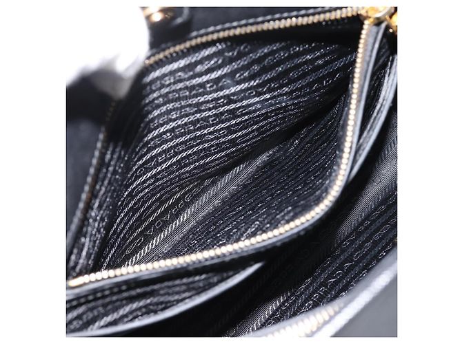 PRADA Hand Bag Safiano Leather 2way Black Gold - vista 32