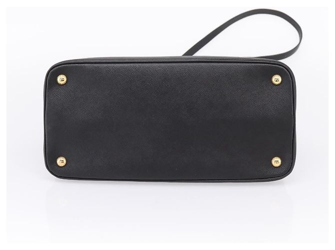 PRADA Hand Bag Safiano Leather 2way Black Gold - vista 5