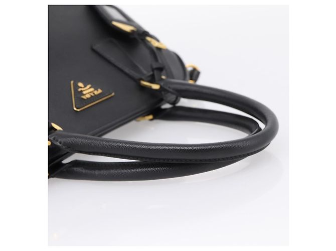 PRADA Hand Bag Safiano Leather 2way Black Gold - vista 7