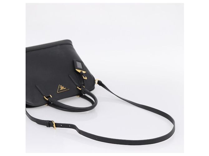 PRADA Hand Bag Safiano Leather 2way Black Gold - vista 8