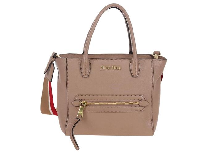 Miu Miu Hand Bag Leather 2way Pink Gold - vista 13
