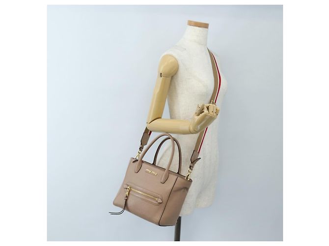 Miu Miu Hand Bag Leather 2way Pink Gold - vista 31