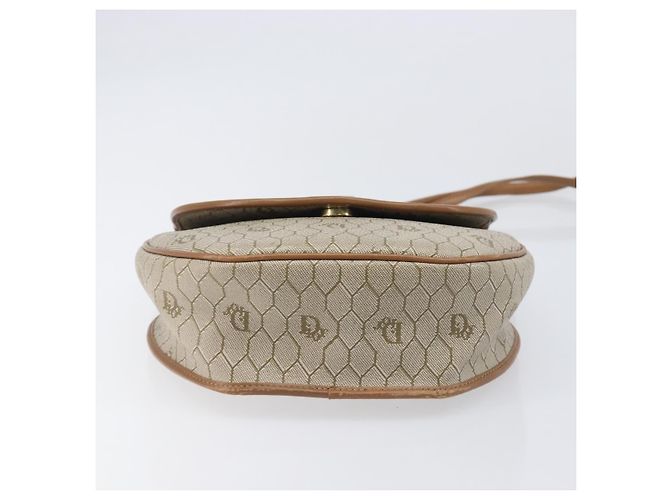 Christian Dior Honeycomb Canvas Shoulder Bag PVC Beige Gold - vista 10