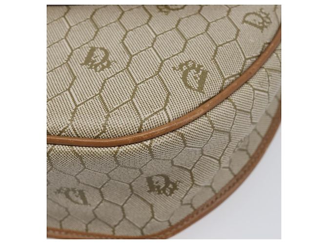Christian Dior Honeycomb Canvas Shoulder Bag PVC Beige Gold - vista 11