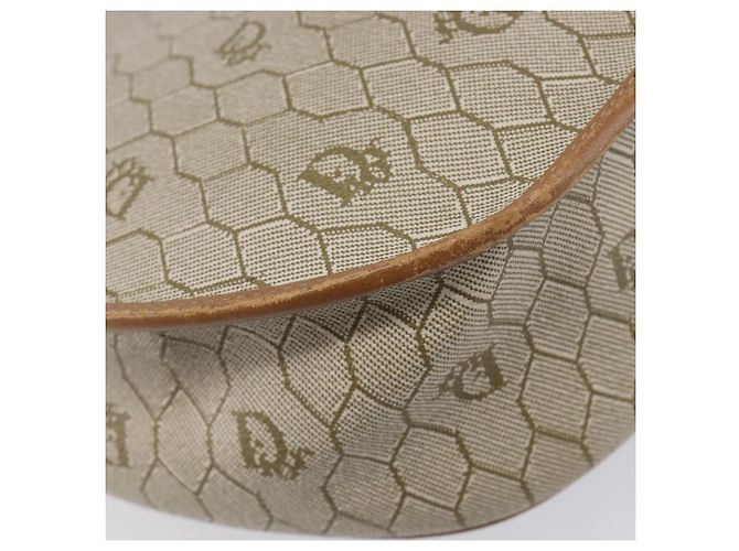 Christian Dior Honeycomb Canvas Shoulder Bag PVC Beige Gold - vista 14