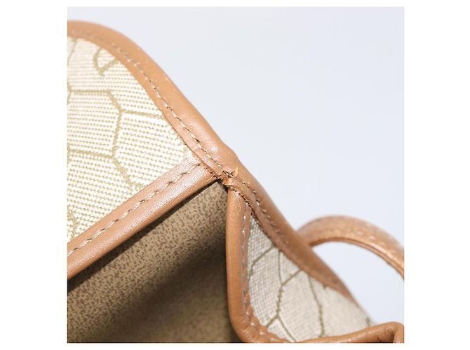 Christian Dior Honeycomb Canvas Shoulder Bag PVC Beige Gold - vista 19