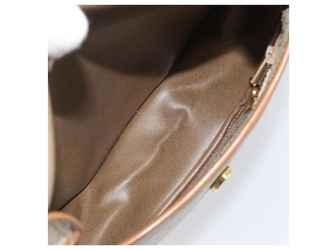 Christian Dior Honeycomb Canvas Shoulder Bag PVC Beige Gold - vista 20