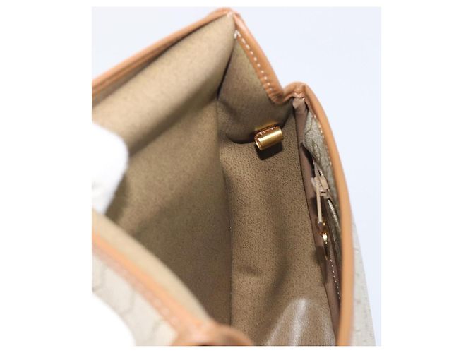 Christian Dior Honeycomb Canvas Shoulder Bag PVC Beige Gold - vista 21