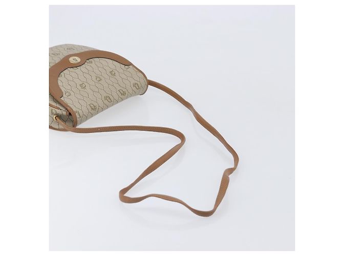 Christian Dior Honeycomb Canvas Shoulder Bag PVC Beige Gold - vista 7
