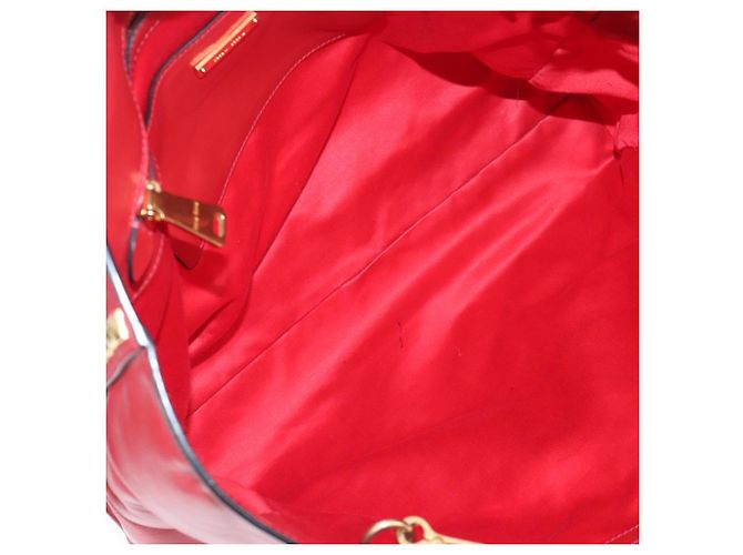 Miu Miu Tote Bag Leather 2way Red Gold - vista 10