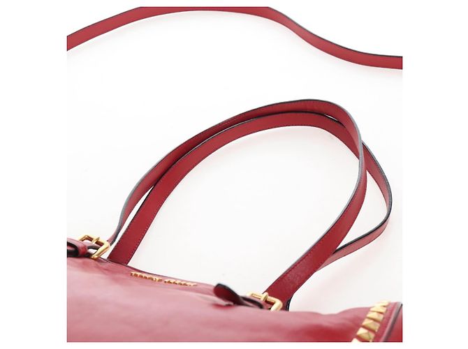 Miu Miu Tote Bag Leather 2way Red Gold - vista 15