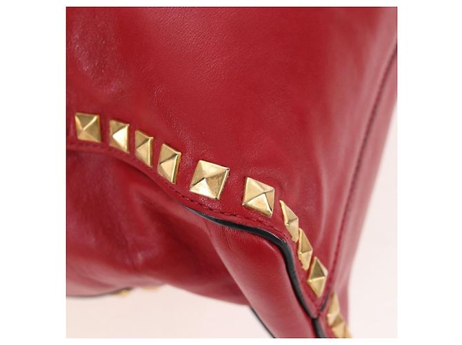 Miu Miu Tote Bag Leather 2way Red Gold - vista 19