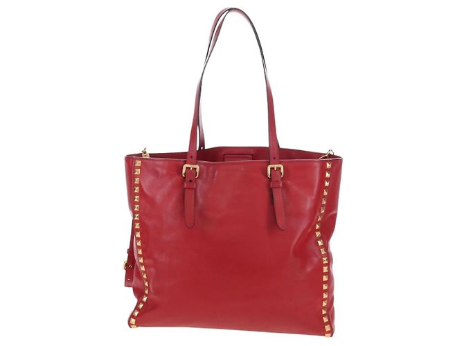 Miu Miu Tote Bag Leather 2way Red Gold - vista 2