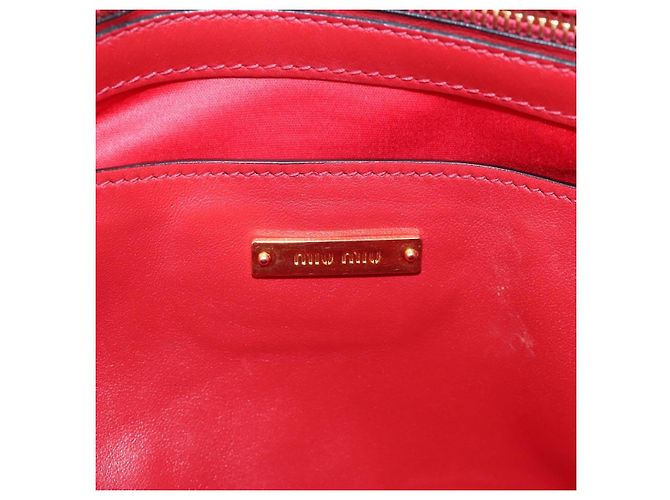 Miu Miu Tote Bag Leather 2way Red Gold - vista 22