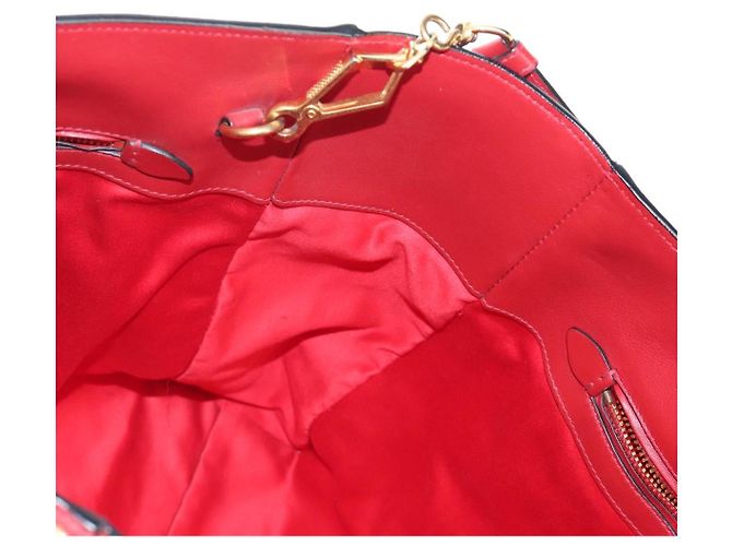 Miu Miu Tote Bag Leather 2way Red Gold - vista 23