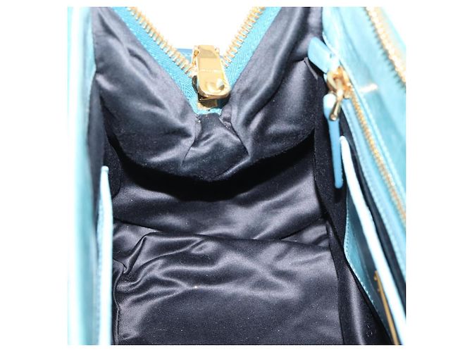 Miu Miu Matelasse Hand Bag Leather 2way Blue Gold - vista 25