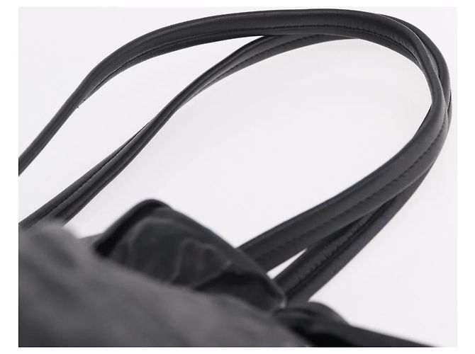 PRADA Side Ribbon Tote Bag Leather Black Gold - vista 15