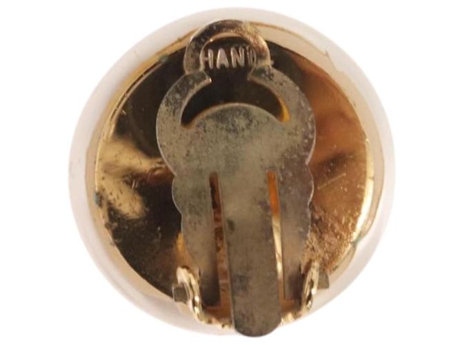 CHANEL Pearl Earring metal Gold CC - vista 10