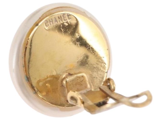 CHANEL Pearl Earring metal Gold CC - vista 11