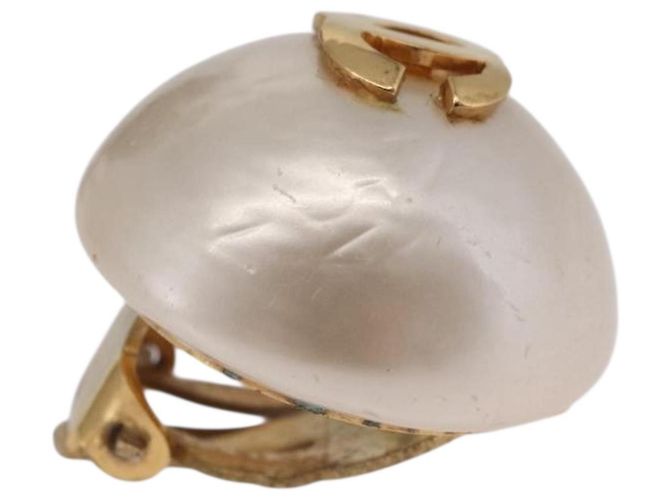 CHANEL Pearl Earring metal Gold CC - vista 14