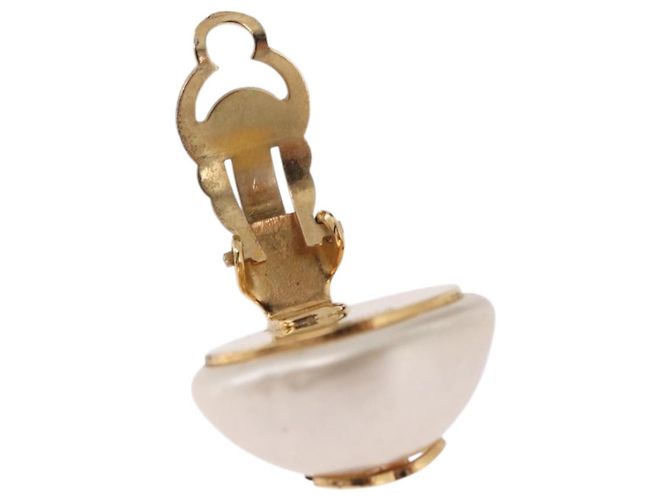 CHANEL Pearl Earring metal Gold CC - vista 6