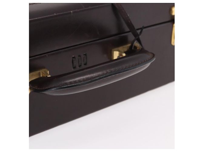 LOEWE Trunk Leather Dark Brown Gold Tone - vista 10