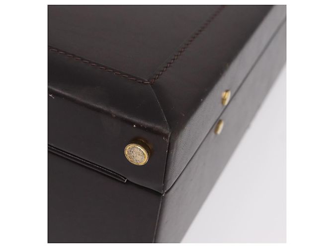 LOEWE Trunk Leather Dark Brown Gold Tone - vista 16