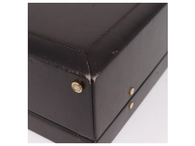 LOEWE Trunk Leather Dark Brown Gold Tone - vista 18