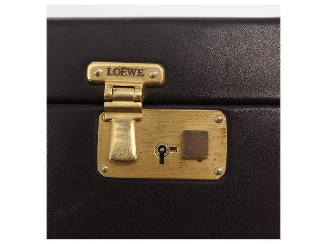 LOEWE Trunk Leather Dark Brown Gold Tone - vista 19