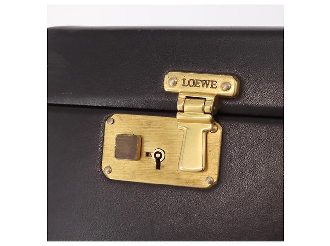LOEWE Trunk Leather Dark Brown Gold Tone - vista 20