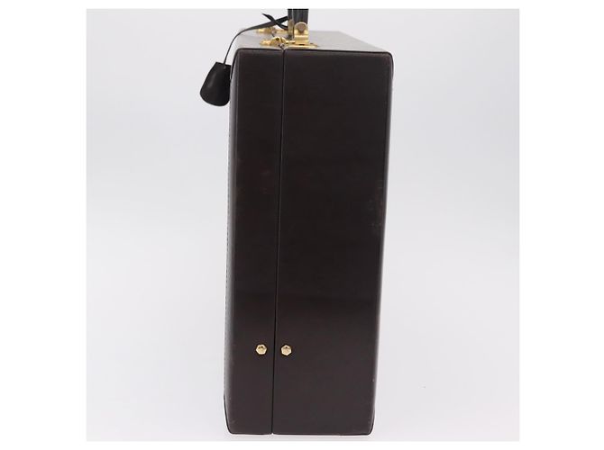 LOEWE Trunk Leather Dark Brown Gold Tone - vista 4