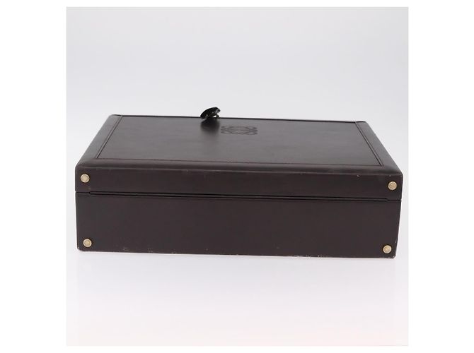 LOEWE Trunk Leather Dark Brown Gold Tone - vista 8