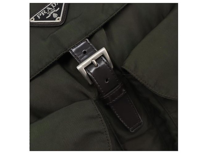 PRADA Mochila Nylon Khaki Silver - vista 10