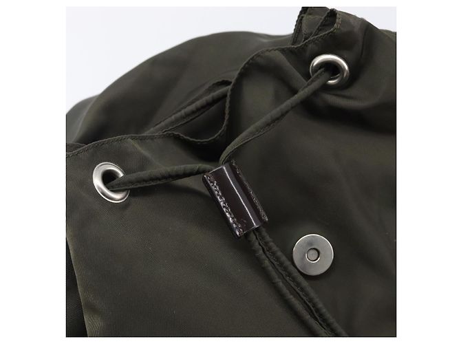 PRADA Mochila Nylon Khaki Silver - vista 21