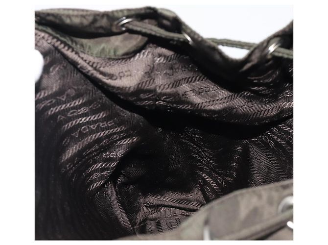 PRADA Mochila Nylon Khaki Silver - vista 23