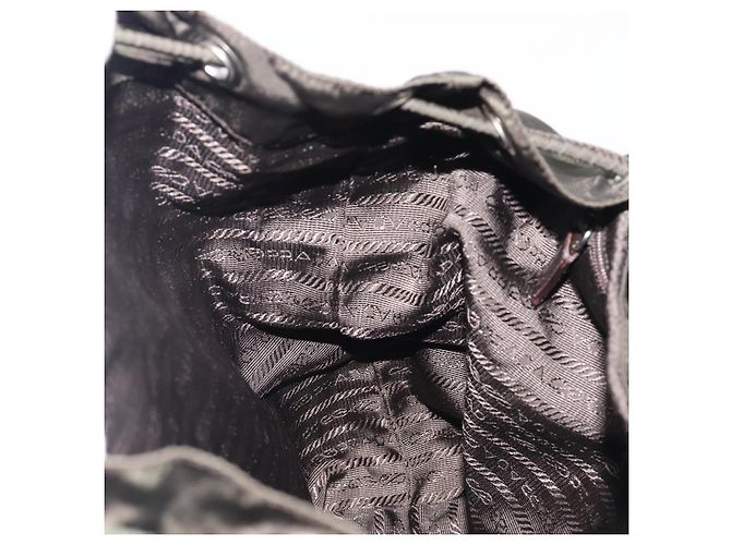PRADA Mochila Nylon Khaki Silver - vista 24