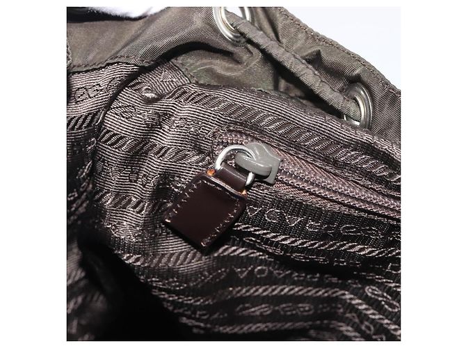 PRADA Mochila Nylon Khaki Silver - vista 25