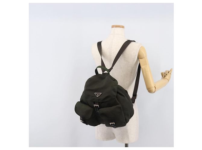 PRADA Mochila Nylon Khaki Silver - vista 28