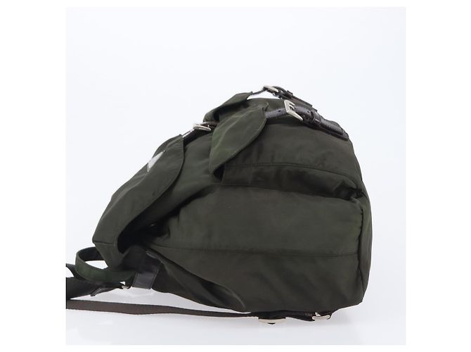 PRADA Mochila Nylon Khaki Silver - vista 4