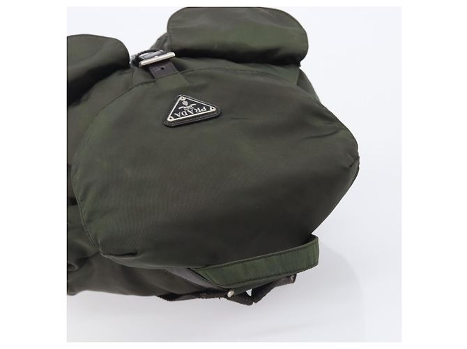 PRADA Mochila Nylon Khaki Silver - vista 6
