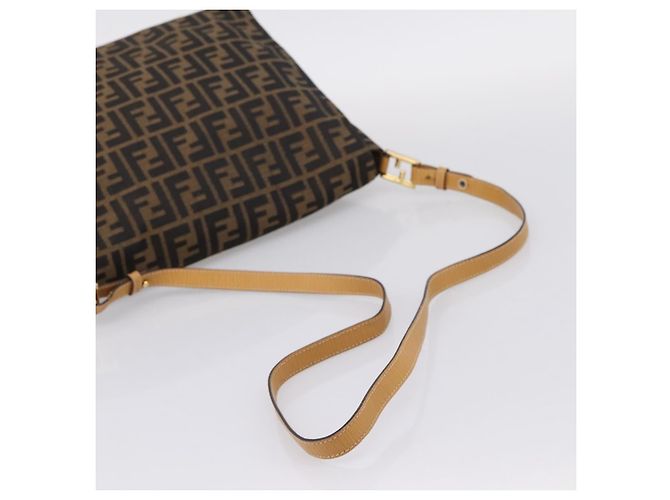 FENDI Zucca Canvas Shoulder Bag Brown Black - vista 7